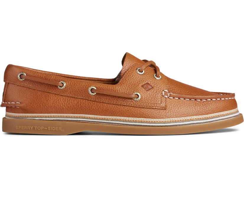 Sperry Authentic Original Tumbled Leather Boat Shoes - Women's Boat Shoes - Brown [DT7523146] Sperry